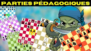 6 parties d'échecs pédagogiques 🐙 1200 ELO