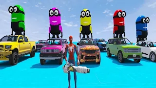 GTA 5 Epic Ragdolls RED SPIDERMAN VSRED MINION VS GREEN MINION Euphoria Physics & Funny Fails Ep 307