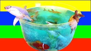 DIY SHARK Toys Slime Aquarium Fish Tank: Toy Sharks, Sea Animals, Toys and Slime | Craft Videos
