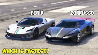 GTA 5 - PEGASSI ZORRUSSO vs GROTTI FURIA - Which is Fastest?