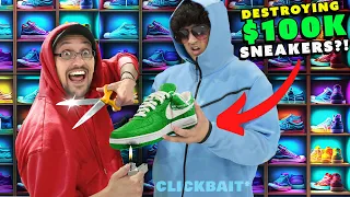 Destroying $100k Sneakers! Louis Vuitton Nike by Virgil *Extreme ClickBait* (FV Family LA Vlog)