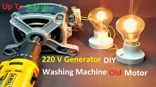 ÇAMAŞIR MAKİNESİ MOTORUNDAN 220 VOLT DC JENARATÖR YAPIMI - ÜNİVERSAL MOTORDAN 220 VOTL JENERATÖR YAP