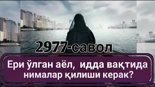 2977-Савол: Эри ўлган аёл, идда вақтида нималар қилиши керак? Абдуллоҳ Зуфар Ҳафизаҳуллоҳ