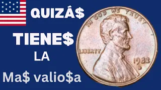 Valiosa moneda de Lincoln de 1982 D. Lincoln cent 1982 D. Moneda de Lincoln cent .