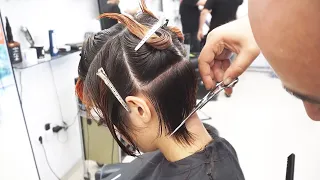 SUPER HAIRCUT - SHORT BOB CUT WITH LAYERES AND BANGS