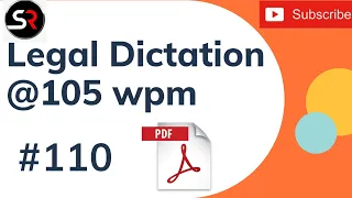 Legal Dictation 105 wpm | Shorthand Dictation | Shorthand Rangers