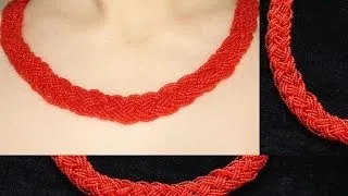 DIY:Bead Necklace Ожерелье из БИСЕРА (ДЕЛАЕМ САМИ легко и красиво)