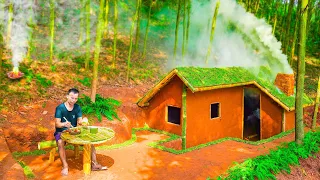 How To Build House Underground From Start To Finish 30 Days In The Forest - Roast Duck For Dinner