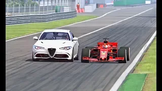 Ferrari F1 2018 vs F1 Engine Alfa Romeo Giulia  - Monza