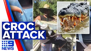 Fisherman attacked by monster crocodile while sleeping in boat | 9 News Australia