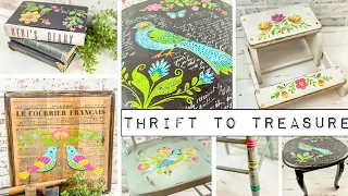 Thrift to Treasure - 5 Upcycled Thrifted Finds using the NEW IOD Paint Inlay designed by Debi Beard!