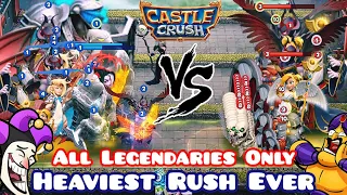 Castle Crush 🔥 HEAVY RUSH - ALL LEGENDARIES vs ALL TROOPS 🔥 Unbeatable Heavy Rush 🔥 Castle Crush