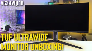 ASUS TUF Gaming 34inch 165hz Monitor Unboxing! (VG34VQL1B)