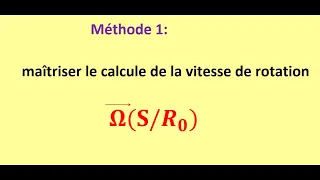 Méthode 1 :comment calculer  la vitesse de rotation oméga