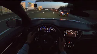 2021 VW T-ROC R 300 PS NIGHT POV TOP SPEED AUTOBAHN DRIVE FRANKFURT