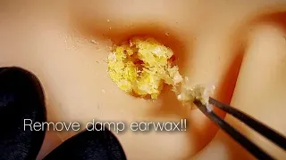 ASMR Attractive ear cleaning that adds a sticky visual tingle to rustling sounds👍 No talking