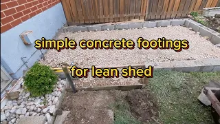 My simple concrete footings for lean shed