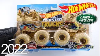 Hot Wheels Monster Trucks Demolition Doubles Land Rover Defender 90 Vs 75 Unimog 2022 Unboxing