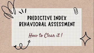 Predictive Index Behavioral Assessment- Online Test for Interview Selection