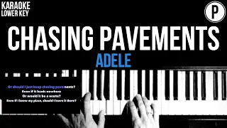 Adele - Chasing Pavements Karaoke LOWER KEY Slower Acoustic Piano Instrumental Cover Lyrics