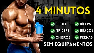 Exercícios de 4 MINUTOS para Ganhar Massa Muscular 14 DIAS SEM EQUIPAMENTO