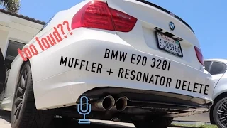 Bmw 328i e90 Muffler and Resonator Delete: Startup and Revs