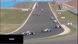 Kimi Raikkonen battles the Renaults on Lap 1 - 2005 Turkish GP