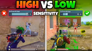 LOW VS HIGH SENSITIVITY IN CLOSE RANGE🔥(BGMI/PUBGM) Tips & Tricks