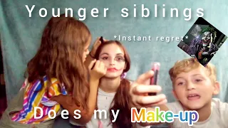 Younger Siblings Do My Makeup (instant regret)