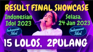 YANG PULANG DAN LOLOS TADI MALAM DI FINAL SHOWCASE INDONESIAN IDOL, SELASA 24 JANUARI 2023