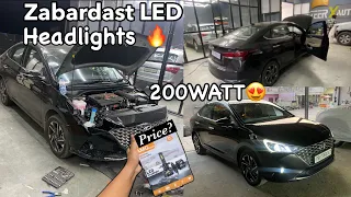 Apni Verna ki Modification Start Kardi 🔥| Led Headlights Upgrade