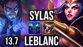 SYLAS vs LEBLANC (MID) | 7 solo kills | KR Challenger | 13.7