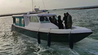 Maldives President with his wife going from Kolhufushi