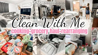 Mobile Home Clean With Me / Cooking / Grocery Haul & Rearranging #cleanwithme