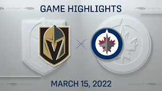 NHL Highlights | Golden Knights vs. Jets - Mar. 15, 2022