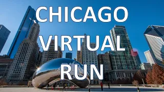 Virtual Run | Chicago Sightseeing - Lakefront Path + Millennium Park | Running Videos For Treadmill