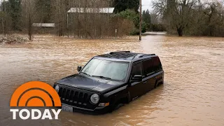 Heavy Rain In Pacific Northwest Leads To Severe Floods And Mud Slide
