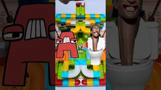 マーブルランレースのアルファベット・ロア VS スキビディ・トイレ | Alphabet Lore VS Skibidi Toilet In Marble Run Race