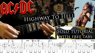 AC/DC - Highway To Hell guitar solo lesson (with tablatures and backing tracks)