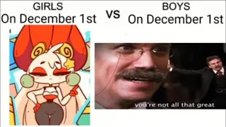 girls on december 1st vs boys on december 1st