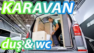 MİNİ KARAVAN TAM DONANIMLI 4 KİŞİLİK | Transporter KARAVAN SICAK SU ve KASETLİ WC | DüşYola Karavan