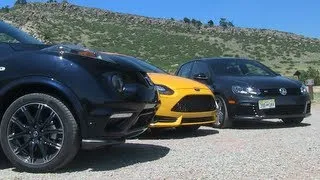 Ford Focus ST v VW Golf R v Nissan Juke Nismo 0-60 MPH Mashup Review