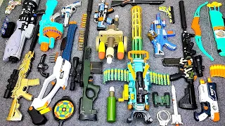 Collecting 7 Sniper Rifles and AK47 Guns M4A1 Gun Captain American Shield Compliant Pole Water Gun