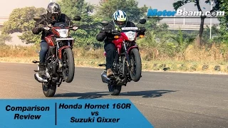 Honda CB Hornet 160R vs Suzuki Gixxer - Comparison Review | MotorBeam