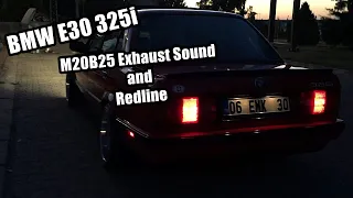 Bmw E30 m20b25 egzoz sesi ve kesici (exhaust sound and redline) - 06 EMK 30