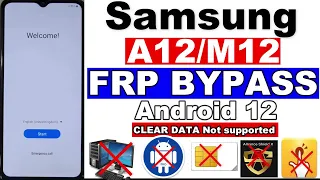 Samsung M12/A12 FRP Bypass Android 12  CLEAR DATA Not supported Without Pc 2023 /Google Account Lock