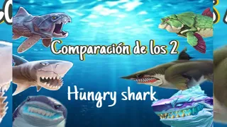 COMPARACIÓN de los TIBURONES de HUNGRY SHARK WORLD y HUNGRY SHARK EVOLUTION🦈