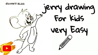 Jerry cartoon drawing for everyone || tom & Jerry #shorts || by divya