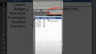 Excel tip project progress bar