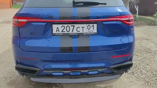 Спортивный выхлоп прямоток управляемый вакуумом. Попкорны. Haval F7 Tech Plus 2.0